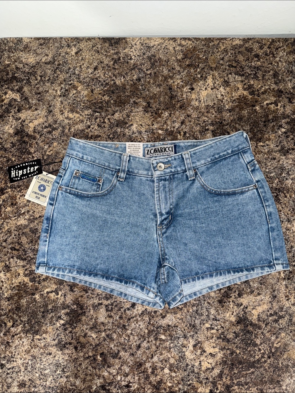 Z. Cavaricci Vintage Y2K Hipster Low Rise Medium Wash Denim Shorts Sz 27 NWT! - Picture 6 of 15